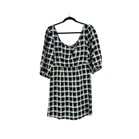 Chloe Kristyn Women's Scoop Neck Checked Mini Dress Black/White Size 4 NWT - Picture 9 of 13